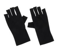 NUSITOU 1 Pair UV Gloves for Gel Manicure, Breathable Polyester Material Fingerless Design, Black Protective UV Gloves Reducing Risk of Slipping, for Gel Nail Application at A Salon