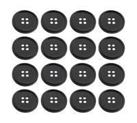 NUSITOU 100pcs 15mm Black Resin Four-Hole Buttons DIY Sewing Round Button Set for Costume Making, Needlework, Scrapbooking and Craft Accessories