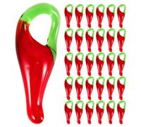 NUSITOU 100pcs Glass Beads Mini Red Chili Pepper Pendants Vibrant Playful Unique Design Versatile Use for Decorating Home Interiors and Creative Projects