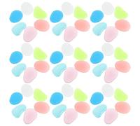 NUSITOU 100pcs Glow the Dark Pebbles with Smooth Surface, Resin Rounded Garden Stones for Aquarium Decor and Balcony Decorations, for Party Decorations and Crafting Random Color