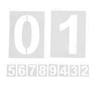 NUSITOU 10pcs Large Number Stencils 5 Inch Reusable Pet Templates for Outdoor House Number and Trash Bins with Weather-Resistant Design and High Visibility Numbering for Mailbox and Road