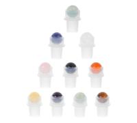 NUSITOU 10pcs Natural Jade Stone Roller Ball Bottles for Oils with Leakproof Design and Easy Installation, for Home and Spa Aromatherapy Use