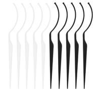 NUSITOU 10pcs Reusable False Eyelash Displaying Sticks with Smooth Surface Acrylic and Fiber Material, Protecting Delicate Lashes, Modern Sl esign for Eyelash Display and Storage