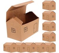 NUSITOU 10pcs Small House Shaped Boxes Box Lightweight Paper with Simple and Elegant Design Creative Shape for Loved Ones at Parties and Birthdays