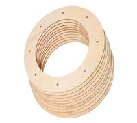NUSITOU 10pcs Wooden Wreath Frame Round DIY Crafting Supplies for Holidays Wedding Decor Outer Diameter Inner Diameter Floral Hoop Base