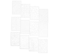 NUSITOU 12pcs Leopard Print Painting Stencils Set, Reusable Hollow-Out Plastic Templates for Clothing Fabric DIY Crafts, Washable Wall Art Drawing Stencils for Creative Painting Projects