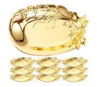 NUSITOU 12pcs Western Style Golden Snack Plates Sturdy Wear and Break Resistant Dessert Serving Platters for Store Baked Goods and Housewarming