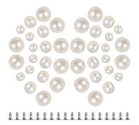 NUSITOU 150 Pairs Faux Pearls Rivets Studs Elegant Round Abs Artificial Pearls Good Touch Hold Well for Shoes Hats DIY Handicrafts Accessories