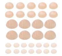 NUSITOU 150pcs Half Wood Beads Split Wooden Balls DIY Supplies Safe Comfortable Surface Light Brown Hemisphere Wood Crafting for Home Decorations