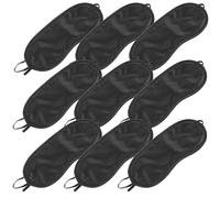 NUSITOU 16pcs Eye Mask Eye Shield Polyester Blindfold Black Color for Hotel and Train Travel Sleep Aid