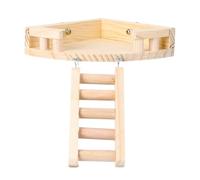 NUSITOU 1pc Hamster Wooden Climbing Ladder Beige Mini Platform for Cage Play and Exercise