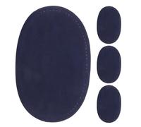 NUSITOU 2 Pair Oval Blue Elbow Patches for Clothing Repair with Suede Backing DIY Sewing Craft Patch Set for Jackets Sweaters and Pants for Clothes Easy-to-sew Garment Repair