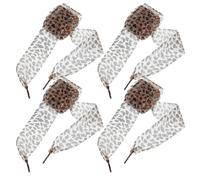 NUSITOU 2 Pairs Leopard Print Shoe Laces for Sneakers Animal Print Trendy Polyester Shoelaces Men Women All-occasion Use 4 Cm Wide Design