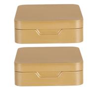 NUSITOU 2 Pcs Mini Tea Tin Canisters with Hinged Lids, Portable Small Metal Storage Boxes for Cookies, Candy, and Snacks, Decorative Food-grade Tinplate Containers for Travel and Kitchen