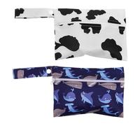 NUSITOU 2 Pcs Polyester Sanitary Napkin Storage Bags with Waterproof Zipper Design, Sturdy Sanitary Pad Bags Featuring Beautiful Printed Patterns, for Travel and Everyday Use