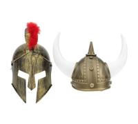 NUSITOU 2 Pcs Viking Hats Party Helmet Cosplay Helmet for Men and Women, Reusable Plastic Material, Comfortable to Wear, Adding A Fun and Festive Atmosphere to Event