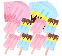 NUSITOU 20 Pcs Creative Ice Pop Shape Party Candy Boxes with Drawer Push-pull Design Paper Material for Birthday Theme Party Treats Convenient to Use Adds Creativity