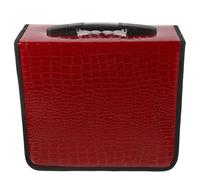 NUSITOU 200 Pieces Red PU CD Storage Bag, Large Capacity Disc Wallet | Easy Browsing Sleeves, Secure Transit Storage, Home Use, for Collectors and Archive Discs