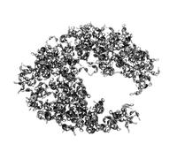 NUSITOU 200pcs Iron Bead Tips End Caps for Jewelry Making and DIY, Black Clamshell Crimp Bead Covers Offering Flexibility and Versatile Design, for Beginners in Jewelry Making
