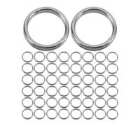 NUSITOU 200pcs Small Stainless Steel Split Key Rings 0.6cm Silver Key Chain Accessories Smooth Edges and Deformation Resistant for Craft Projects and Dog Tag Attachments