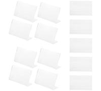 NUSITOU 20pcs L Shape Display Stand Acrylic Sign Holder Slant Back Easy Paper Insertion Price Tag Rack for Restaurant Party Use