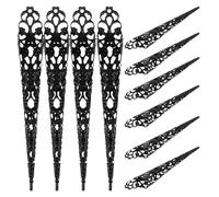 NUSITOU 20pcs Metal Finger Nail Tips Fingertip Jewelry with Hollow Pattern Design Black Iron Claw Style Easy to Take off Exotic Beauty for Halloween Party