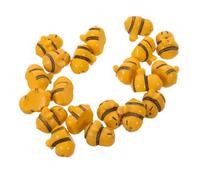NUSITOU 20pcs Mini Resin Bee Embellishments for Wreaths and Craft Supplies Cute Yellow Bee Shaped Cabochons with Flatback and Moss Terrariums