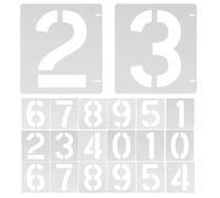 NUSITOU 20pcs Reusable Number Stencils for Painting 4in White Pet Material with Precise Edges and User-Friendly Guidance, for DIY Painting on Curbs and Doors