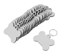 NUSITOU 24pcs Mdf Blank Key Ring Sublimation Blank Keychain Silver Double-side Printed Heat Transfer Key Holder for DIY Birthday