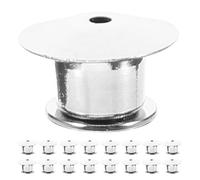 NUSITOU 25pcs Copper Locking Pin Backings for Badges and Flat Studs, Silver Flat round Brooch Pin Backs with Tool-free Installation and Secure Locking, for Uniforms