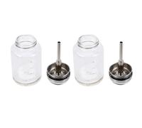 NUSITOU 2pcs 100ml Glass Pump Bottles Refillable Leak-proof Cosmetic Liquid Storage Containers for Travel and Home Use