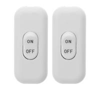 NUSITOU 2Pcs Appliance Inline Cord Switch White Rocker Control Button Ac 250V 6A for Home Desk Lamp and Table Light
