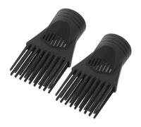 NUSITOU 2pcs Black Hair Dryer Comb Attachment Nozzle for Detangling and Straightening, Blow Dryer Accessories Compatible with Styling Tools, Suitable for Salon and Home Use