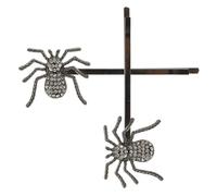 NUSITOU 2pcs Black Rhinestone Spider Hair Clips with Sturdy Iron Structure, Vintage Style Bobby Pins for Different Hairstyles, Hair Accessories for Teen and Women