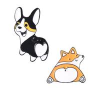 NUSITOU 2pcs Cartoon Dog Brooch Pins Set, Alloy Clothes Accessory with Decorative Enamel Finish, for Weddings and Celebrations, Fashion Design with Elegant Appearance for Ladies