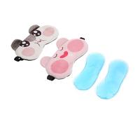 NUSITOU 2pcs Cartoon Eye Mask for Sleeping with Breathable Cotton Material and Complete Light Block, Adjustable Design for Office Workers and Students Bedtime Use