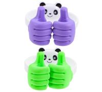 NUSITOU 2pcs Cartoon Thumbs up Phone Holder Set, Small Desktop Cellphone Stand with Novelty Lazy Thumb Design, Compatible with Smartphones for Office and Home Use