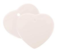 NUSITOU 2pcs Ceramic Heart Shaped Hanging Ornaments DIY Ceramic Pendant Tag Beige Home Office Decor with Crafting Function for Living Room Party Decoration