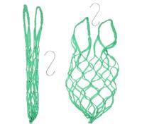 NUSITOU 2pcs Hanging Chicken Vegetable Feeder with Hook, Reusable Green Nylon Mesh Hay Bag for Goose and Chicken, Enhanced Air Circulation to Increase Feeding Efficiency, Suitable