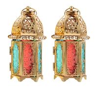 NUSITOU 2pcs Iron Taper Candlestick Holder Vintage Rustic Candle Holder with Elegant Medieval Castle Design Versatile Decoration for Dining Table Candle Collection and Home Decor