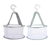 NUSITOU 2pcs Makeup Sponge Drying Basket Set with Hanging Mesh Net, Cosmetic Brush and Beauty Egg Dryer Organizer for Travel and Home in Grey and Matcha Green