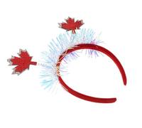 NUSITOU 2pcs Maple Leaf Hair Band Felt Cloth Headbands with Glitter and Tinsel Elegant Stylish Versatile Easy to Wear Red Decorative Headbands for Holiday Parties