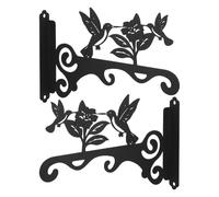 NUSITOU 2pcs Metal Hanging Hooks for Wall Wall Hangers for Flower Pots Porches Heavy Duty Weatherresistant Black Solid Iron with Included Screws Elegant Charming Decor for Garden Flower