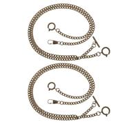 NUSITOU 2pcs Metal Pocket Watch Chain Vintage Timeless Design Reliable Hold Secure O Link Gentleman Daily Wear 15.33x0.39x0.04in