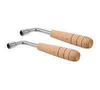 NUSITOU 2pcs Piano Tuning Wrench for Lyre Harps Stainless Steel and Wood Tone Tuning Tool and Precise String Adjustment for Harp Repair and Maintenance