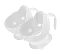 NUSITOU 2pcs Portable Silicone Dining Bowls with Anti-Fallen Design for Disabled People and Elderly, White Pp Material, Suitable for Senior Dining to Prevent Spills and Enhance Safety