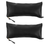 NUSITOU 2pcs Pu Leather Pencil Case with Zipper Minimalist Portable Pen Pouch with Spacious Interior and Neatly Stitched Edges for Women and Students at Studio or Workplace
