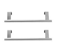 NUSITOU 2pcs Punch-Free Towel Rack Nail-Free Door Back Shelf Stainless Steel Silver Simple Style Strong and Stable Structure Multi-Functional Bathroom Kitchen Storage