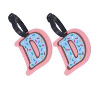 NUSITOU 2pcs PVC Suitcase Tags Luggage Identifier Tags with English Letters, Reusable and Resistant to Deformation, Simple and Creative Design for Travel Suitcases