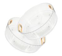 NUSITOU 2pcs Rotating Spice Rack for Countertop, Plastic Revolving Organizer with Stability and Multipurpose Features, Modern Style Storage Solution for Kitchen and Bathroom